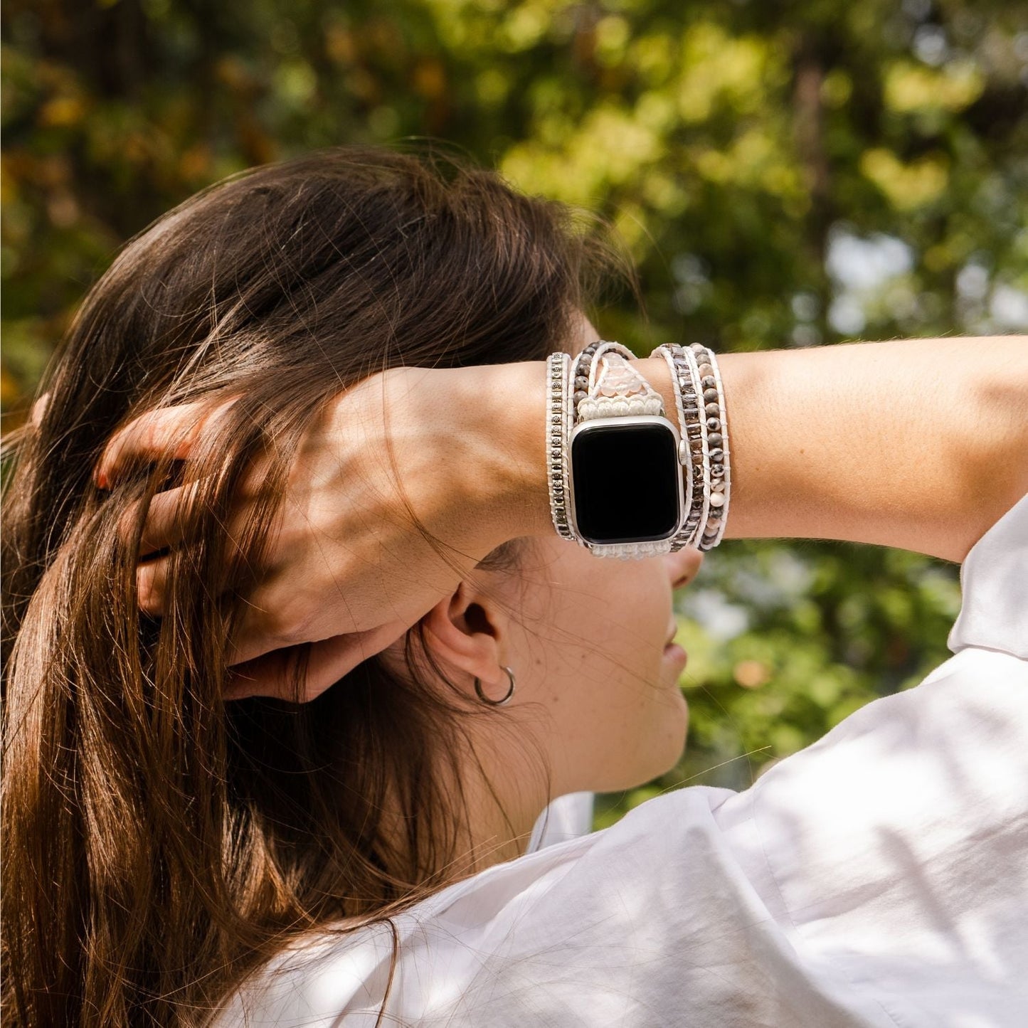 White Labradorite Apple Watch Strap