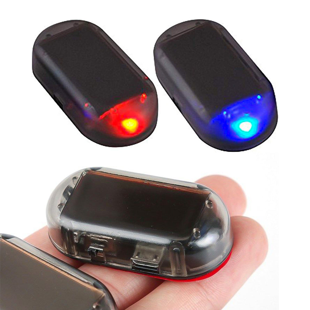 2pcs Car Solar Anti-Theft LED Flashing Security Light (Blue + Red)