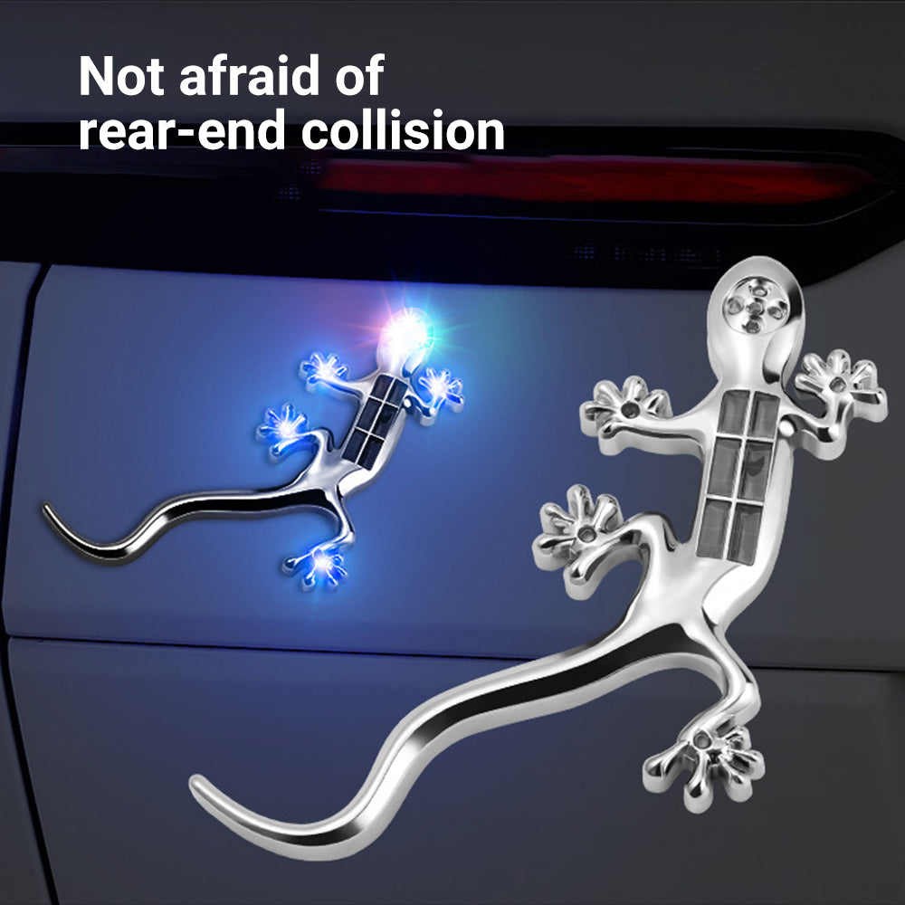 Gecko 8 LED Solar Power Flash Alarm Light Auto Sticker Decoration
