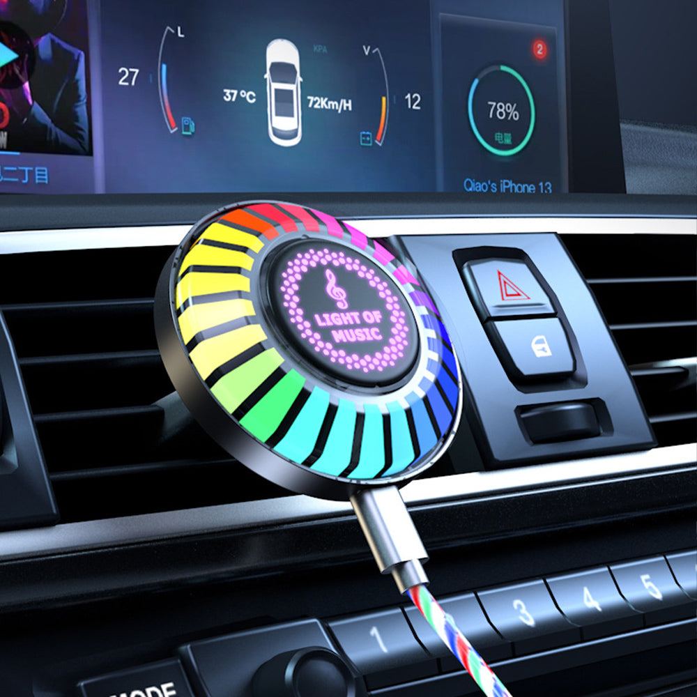 Auto RGB Neon El Interior Lights Music Rhythm Flash Lamp Sticker