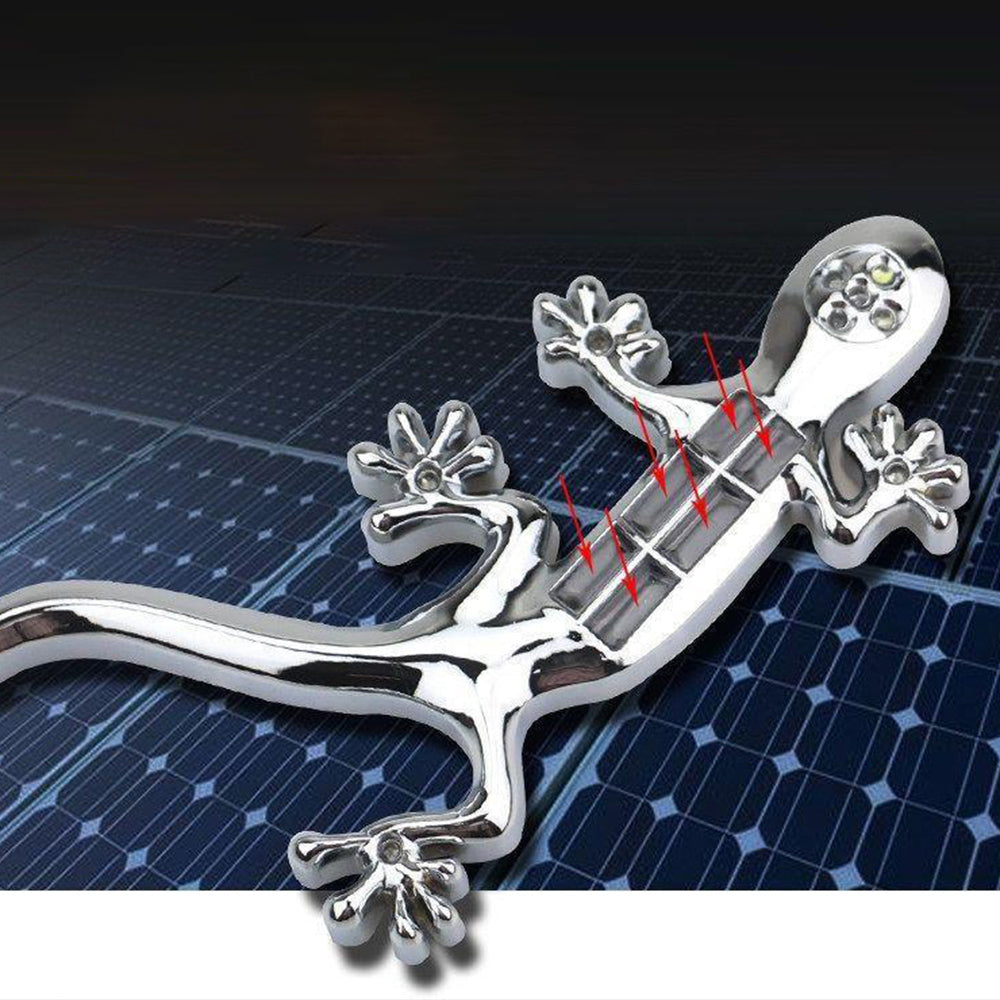 Gecko 8 LED Solar Power Flash Alarm Light Auto Sticker Decoration