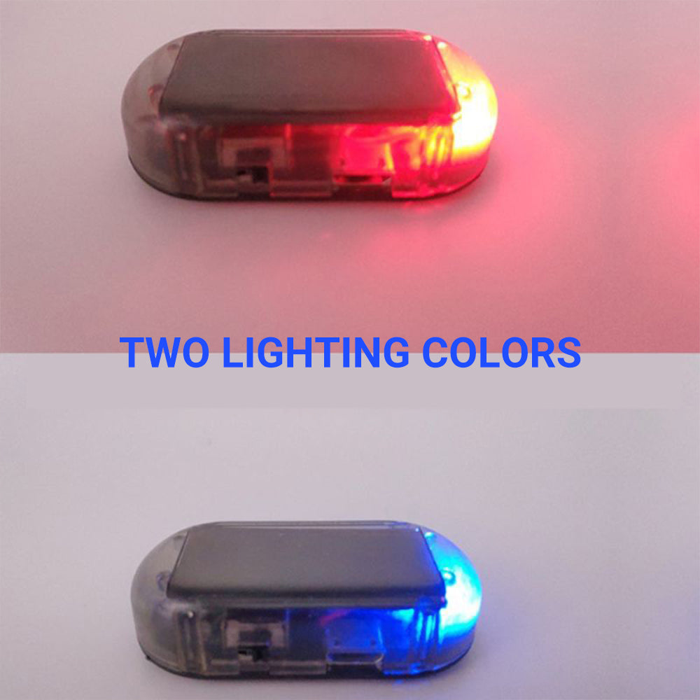 2pcs Car Solar Anti-Theft LED Flashing Security Light (Blue + Red)
