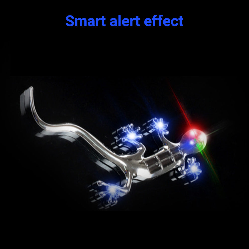Gecko 8 LED Solar Power Flash Alarm Light Auto Sticker Decoration