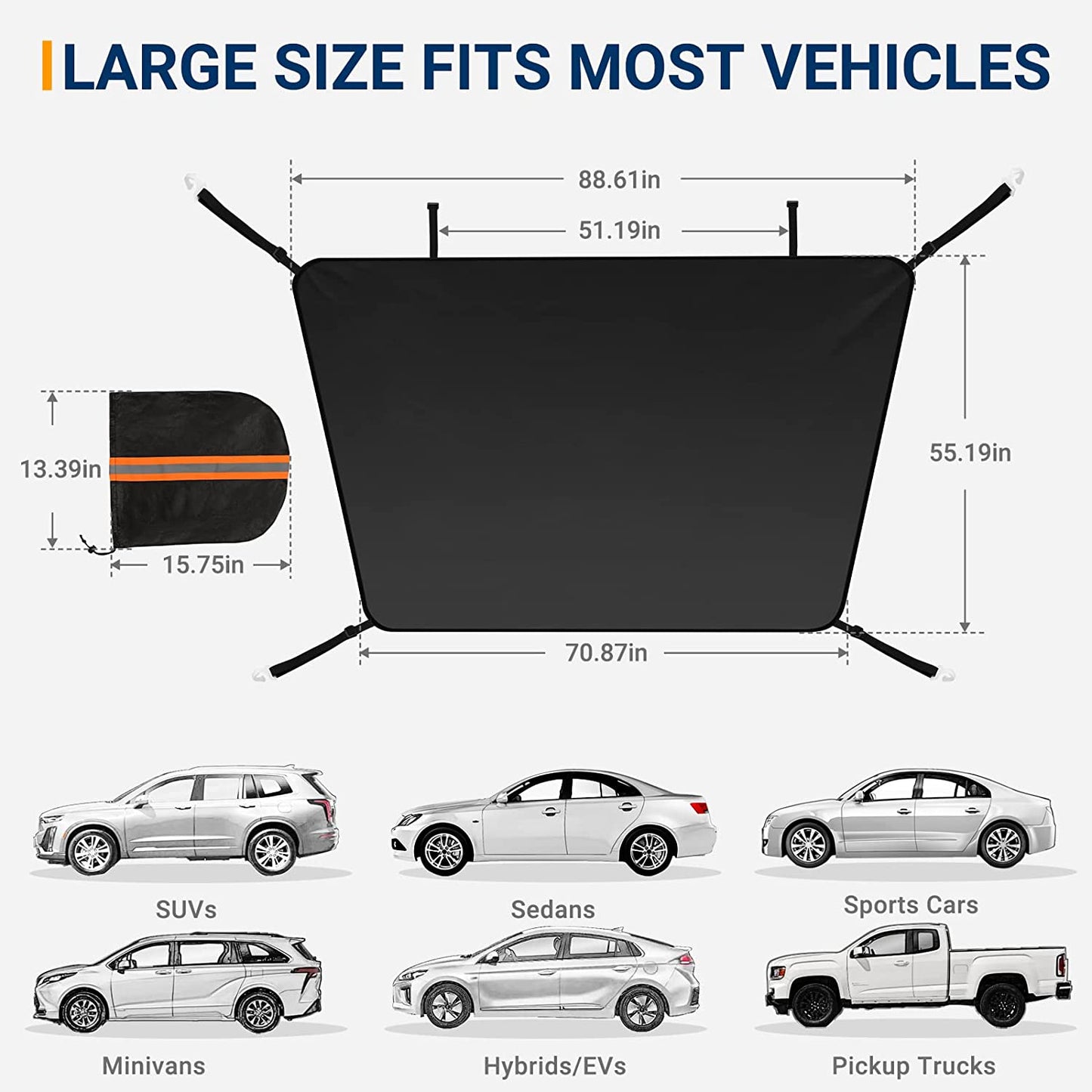 Car Windshield Cover for Ice and Snow 4-Layer Protection