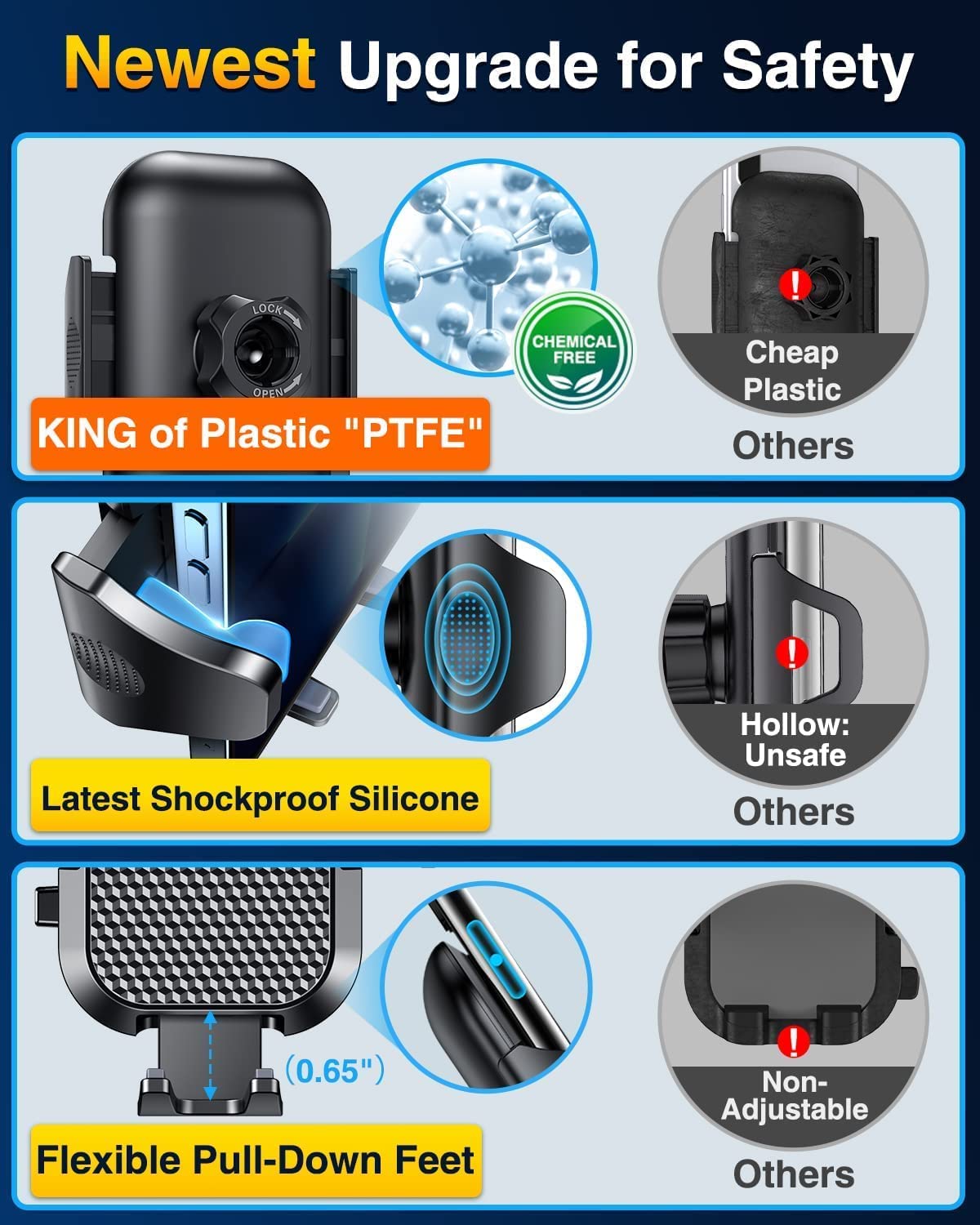 Cell Phone Holder Car Dash Windshield Air Vent Stand