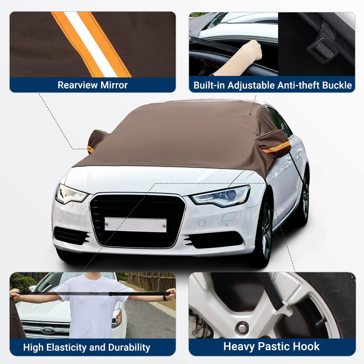 Car Windshield Cover for Ice and Snow 4-Layer Protection