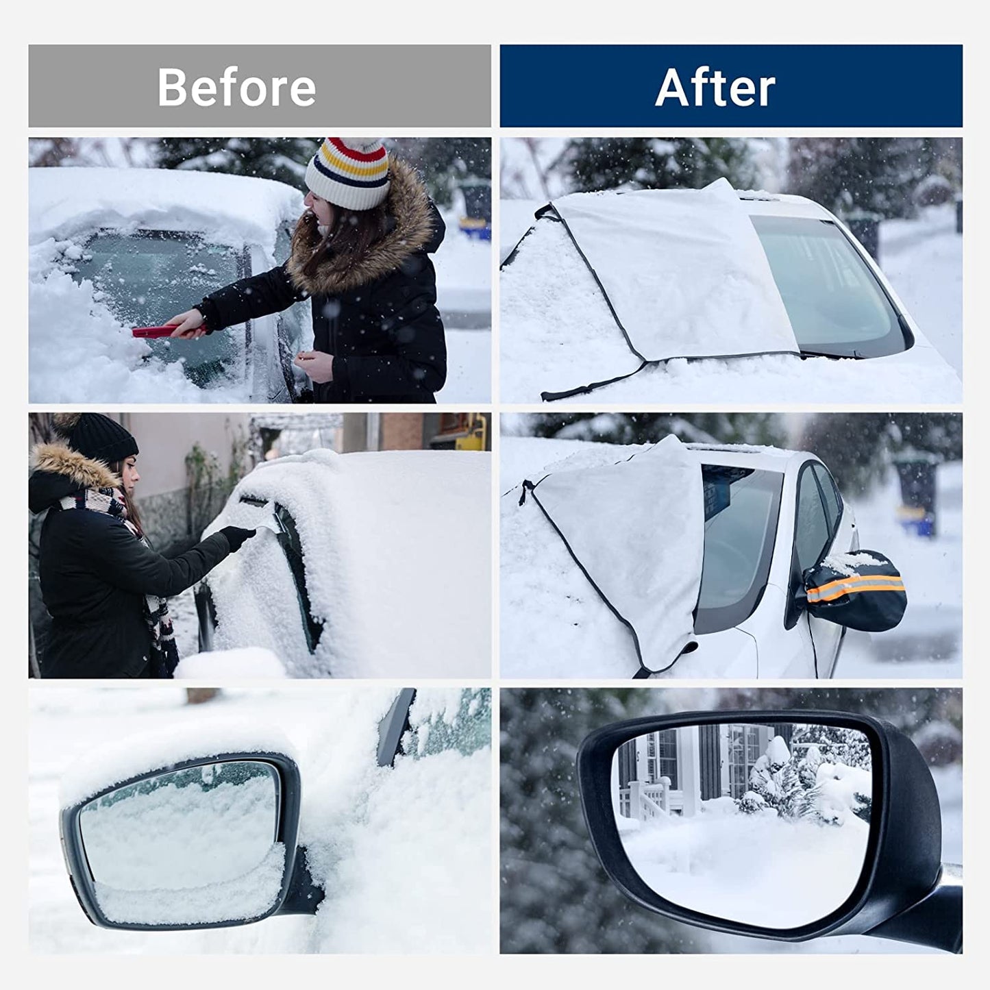 Car Windshield Cover for Ice and Snow 4-Layer Protection