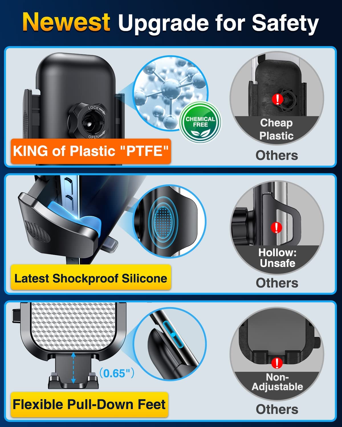 Cell Phone Holder Car Dash Windshield Air Vent Stand