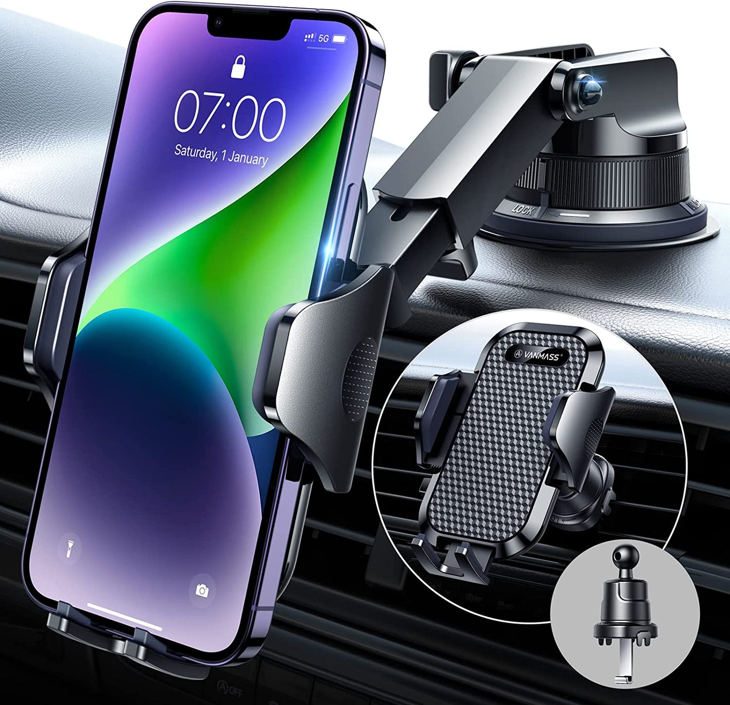 Cell Phone Holder Car Dash Windshield Air Vent Stand