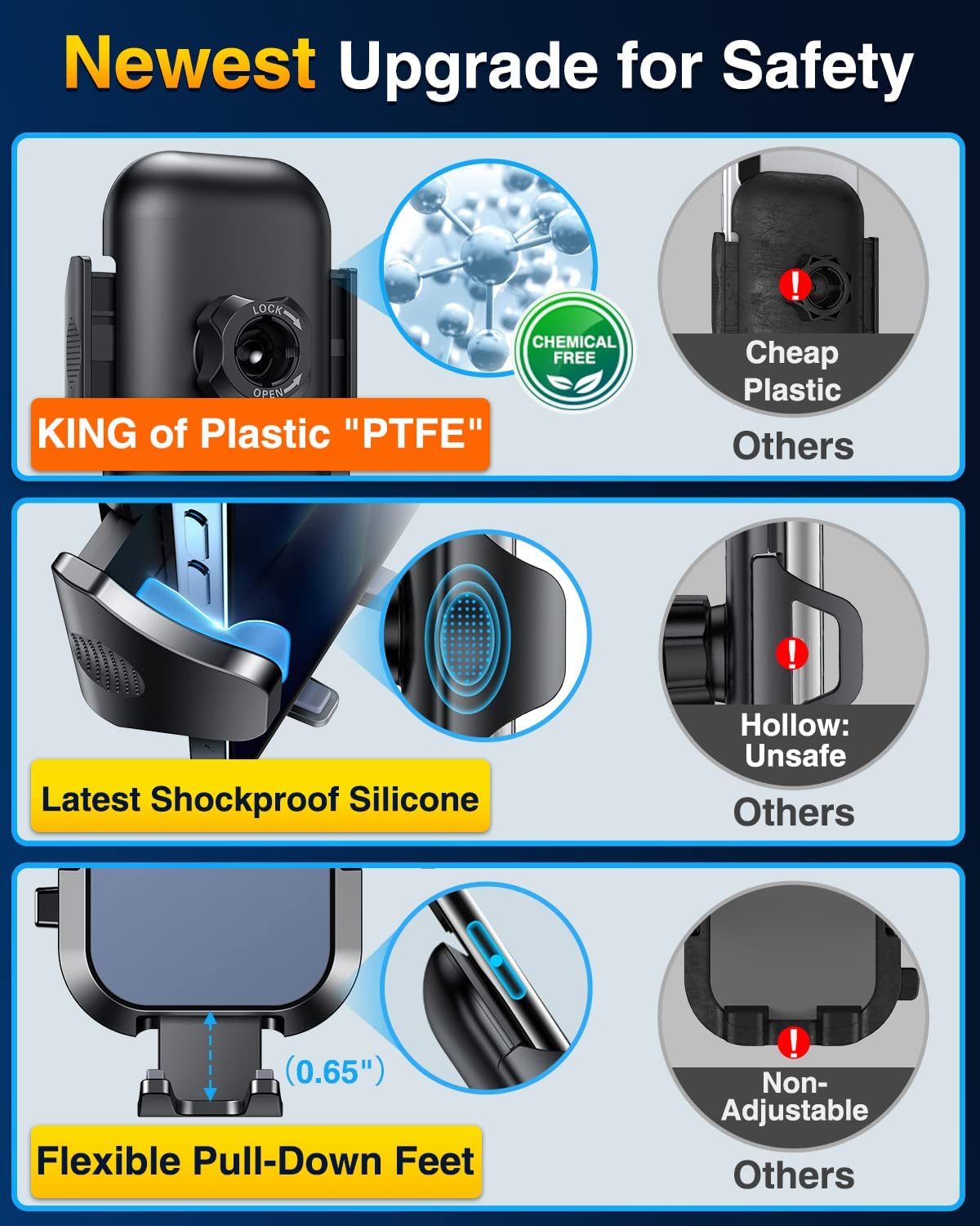 Cell Phone Holder Car Dash Windshield Air Vent Stand