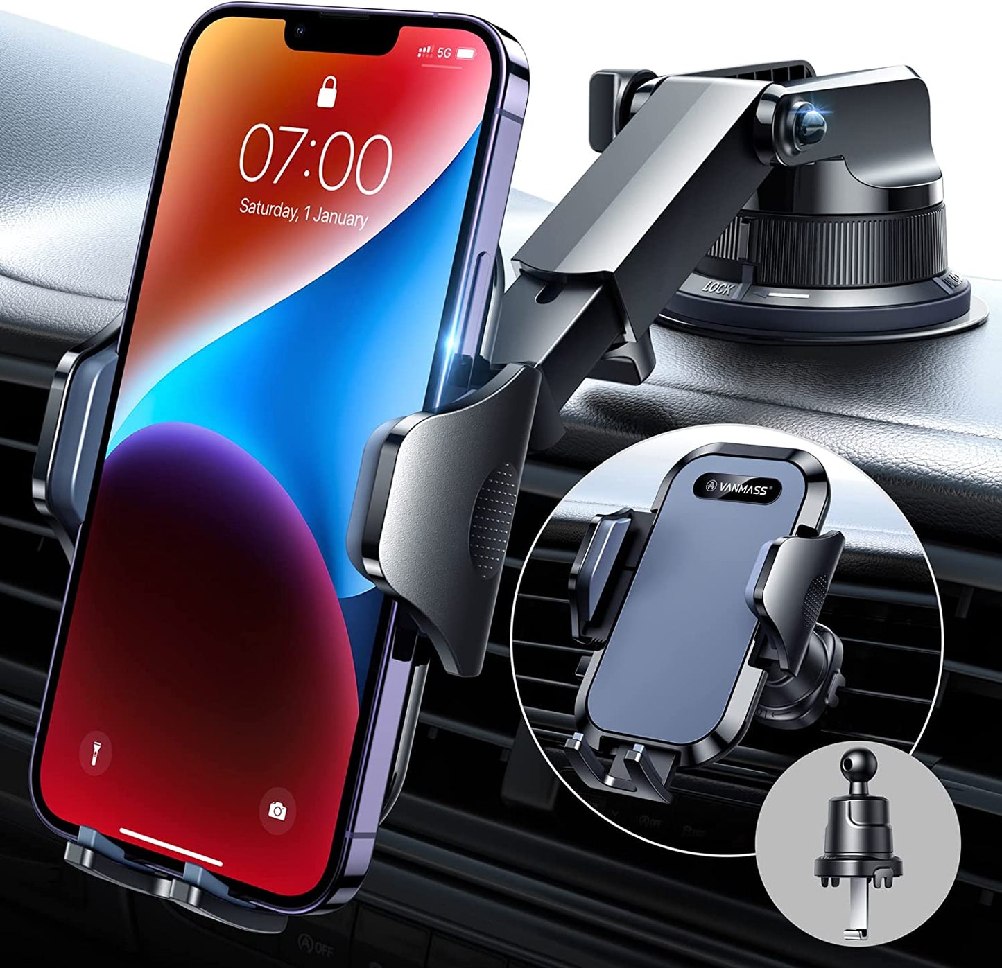 Cell Phone Holder Car Dash Windshield Air Vent Stand