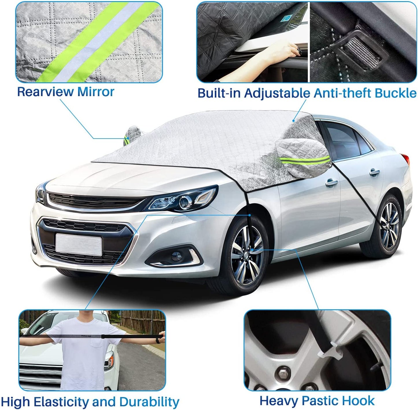 Car Windshield Cover for Ice and Snow 4-Layer Protection