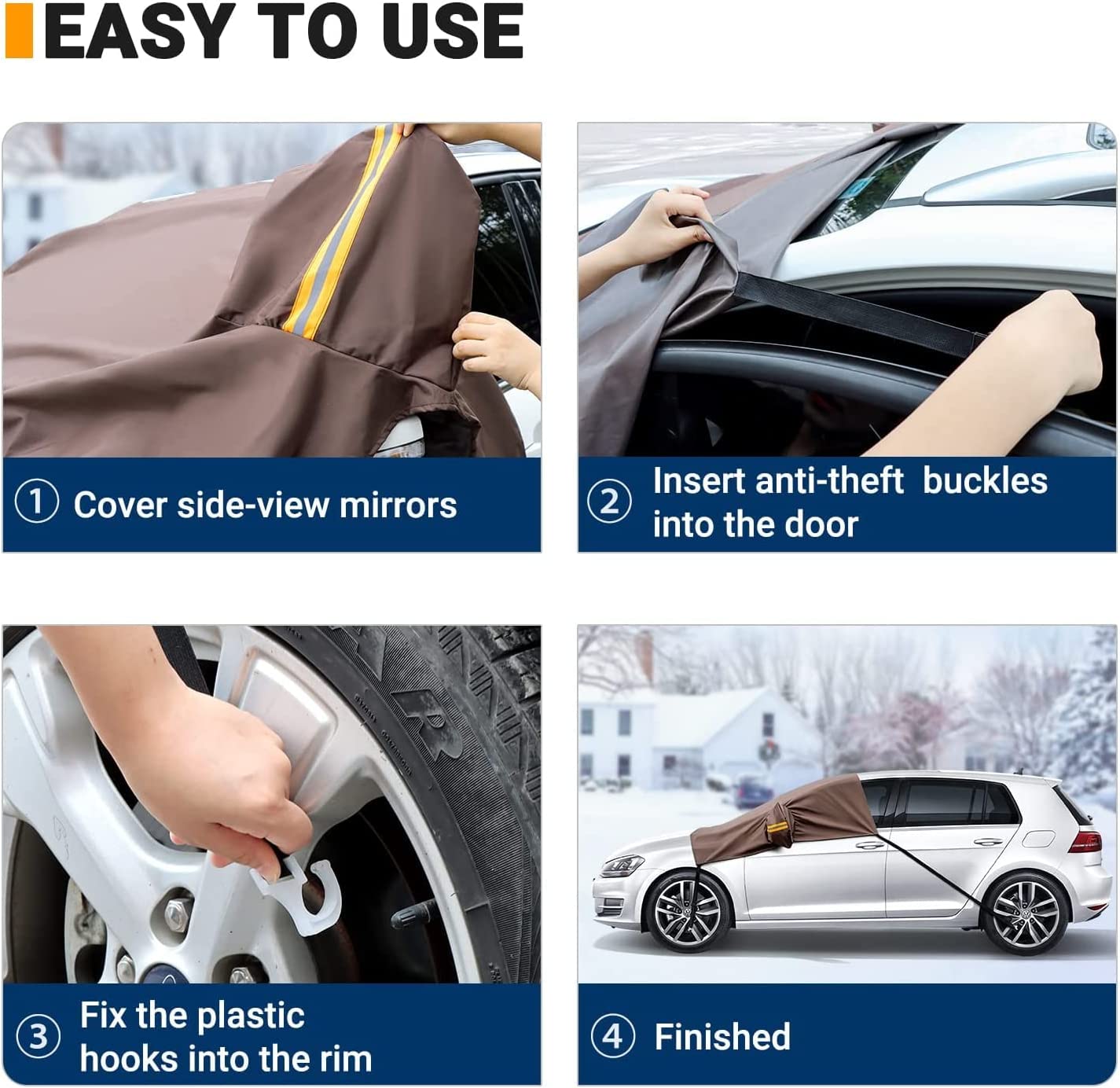 Car Windshield Cover for Ice and Snow 4-Layer Protection