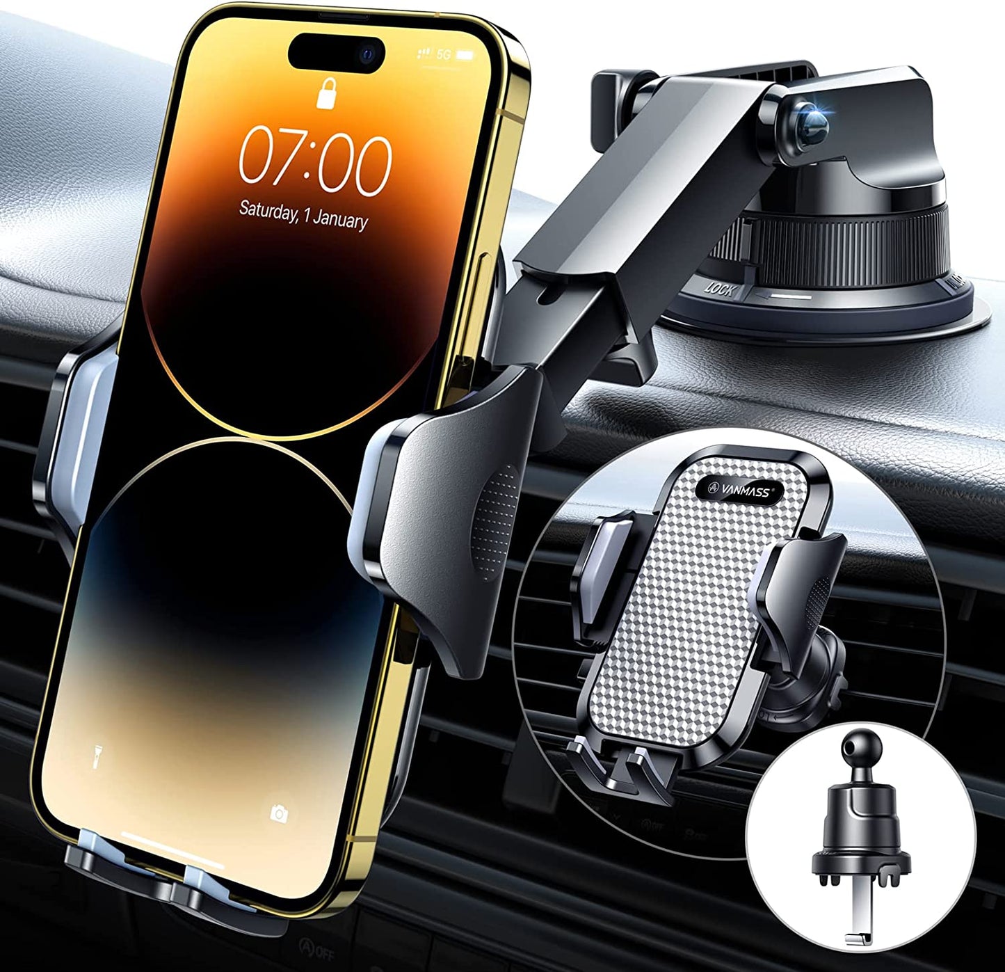 Cell Phone Holder Car Dash Windshield Air Vent Stand