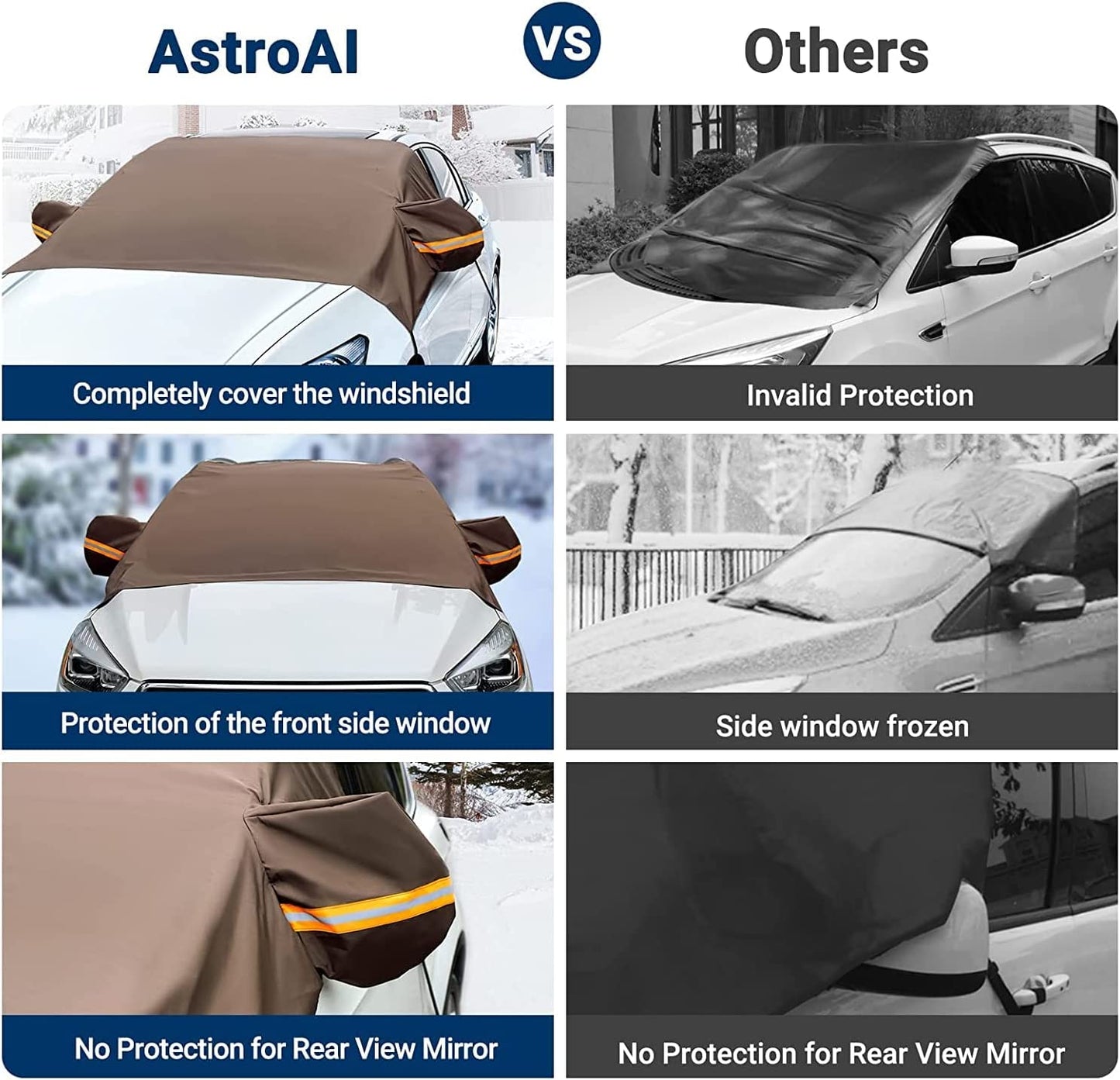 Car Windshield Cover for Ice and Snow 4-Layer Protection