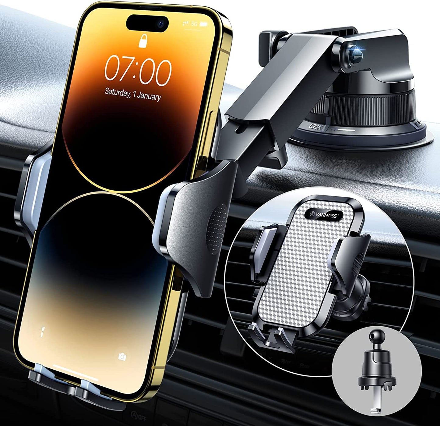 Cell Phone Holder Car Dash Windshield Air Vent Stand