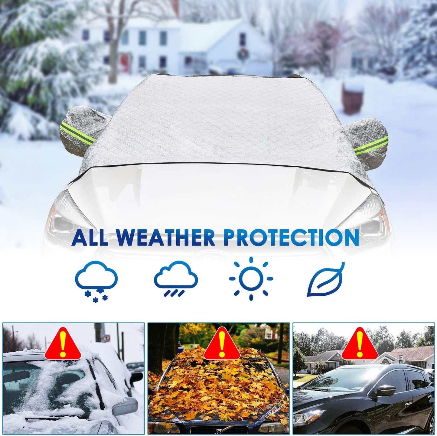 Car Windshield Cover for Ice and Snow 4-Layer Protection