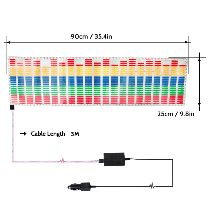 Auto RGB Neon El Interior Lights Music Rhythm Flash Lamp Sticker