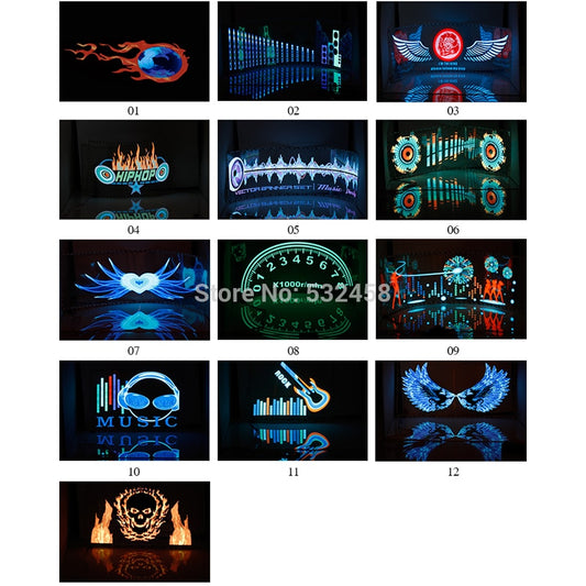 Auto RGB Neon El Interior Lights Music Rhythm Flash Lamp Sticker